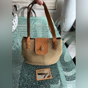 Eric Javits Woven Tan and Brown Tote
